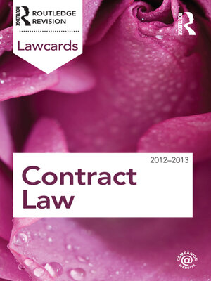 cover image of Contract Lawcards 2012-2013